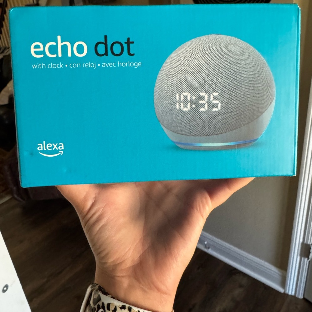 Echo Dot with Clock - Gray - Brand New